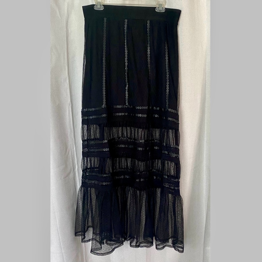 Torrid Black Sheer Lace Maxi Skirt